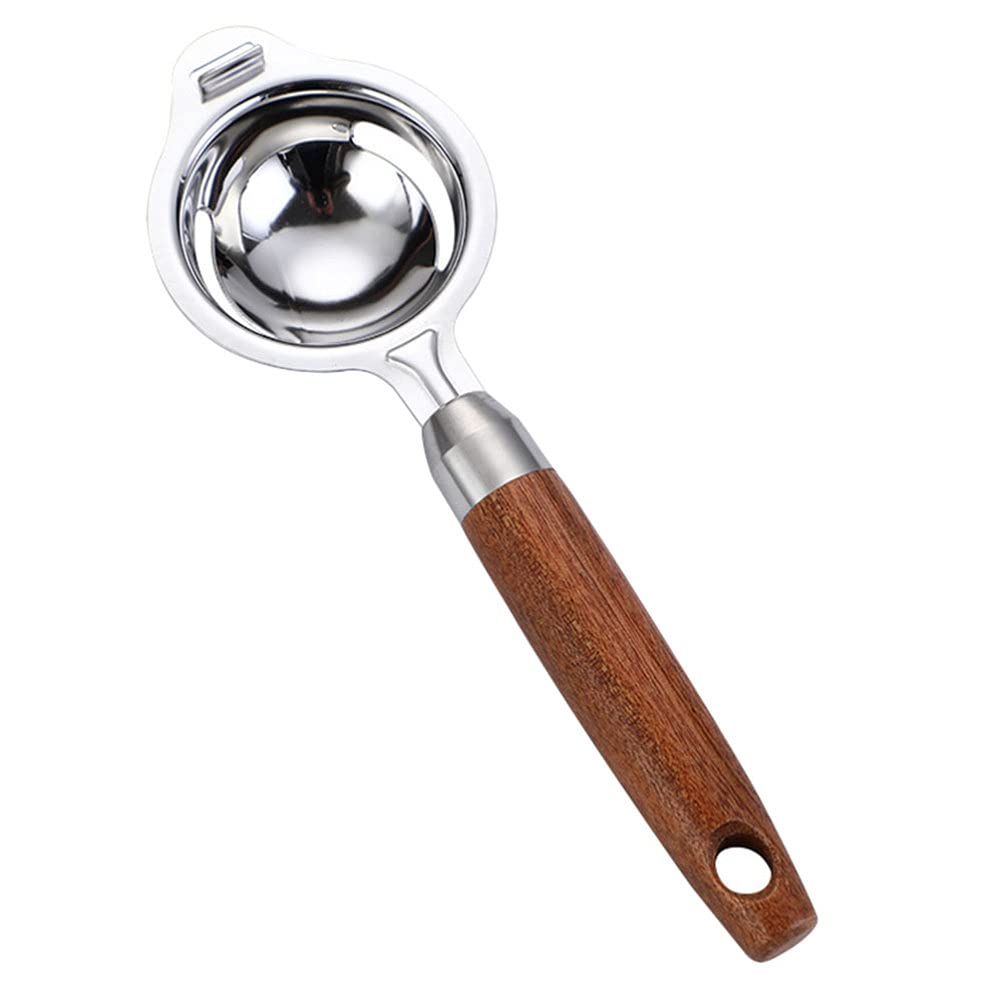DOITOOL Egg Separator Tool Yolk Filter Easy to Use Leakproof Wood Handle Elegant