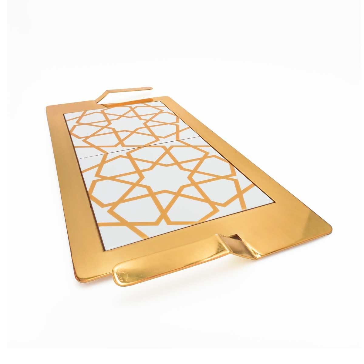 MUSARI/KUTHAYA serving tray with ceramic TK-01 (Gold)