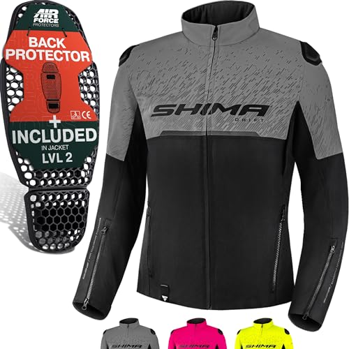 SHIMA DRIFT LADY Chaqueta Moto Mujere | Ligera y Transpirable Cazadora Moto Mesh de Verano mujere con CE Espalda, Hombros, Codos Protecciones, Ajuste de la Anchura (Gris, L)