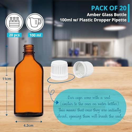 Flacons ambrés 100 ml de qualité supérieure pour préparations et médicaments - 3