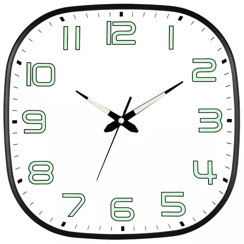 Aioneer Wall Clock Wall Clock Creative Home Living Room Decoration Clocks Fashionable Silent Simple, Suitable For, Study, Hotel-Black