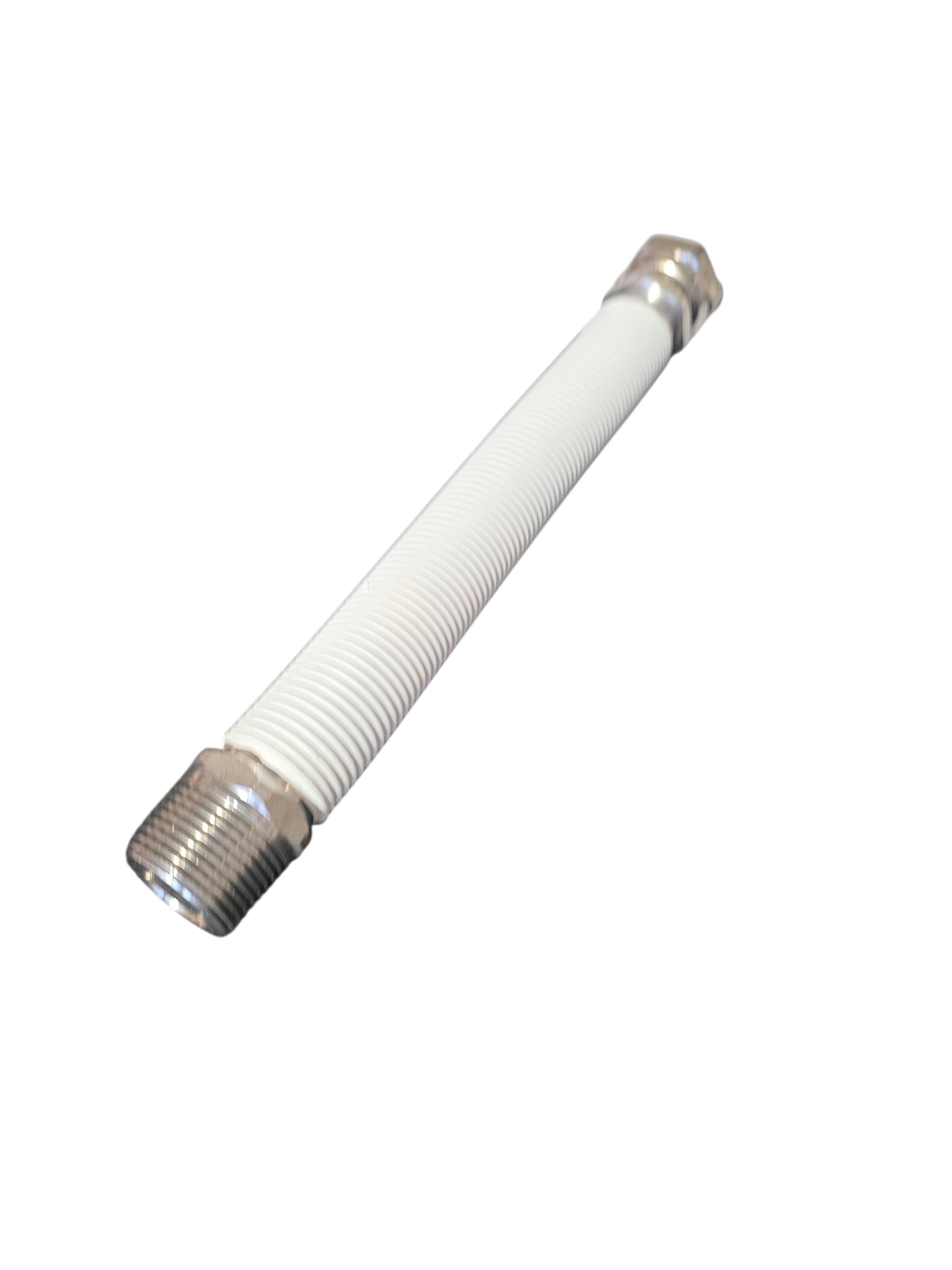 HM | Giunto Acqua Flessibile per Caldaia MF 1/2" e 3/4" Rivestito Bianco Estensibile | Lunghezze da 130 a 420 mm | Resistente Alte Temperature, Guarnizioni Incluse (MF 1/2" 130x220mm)