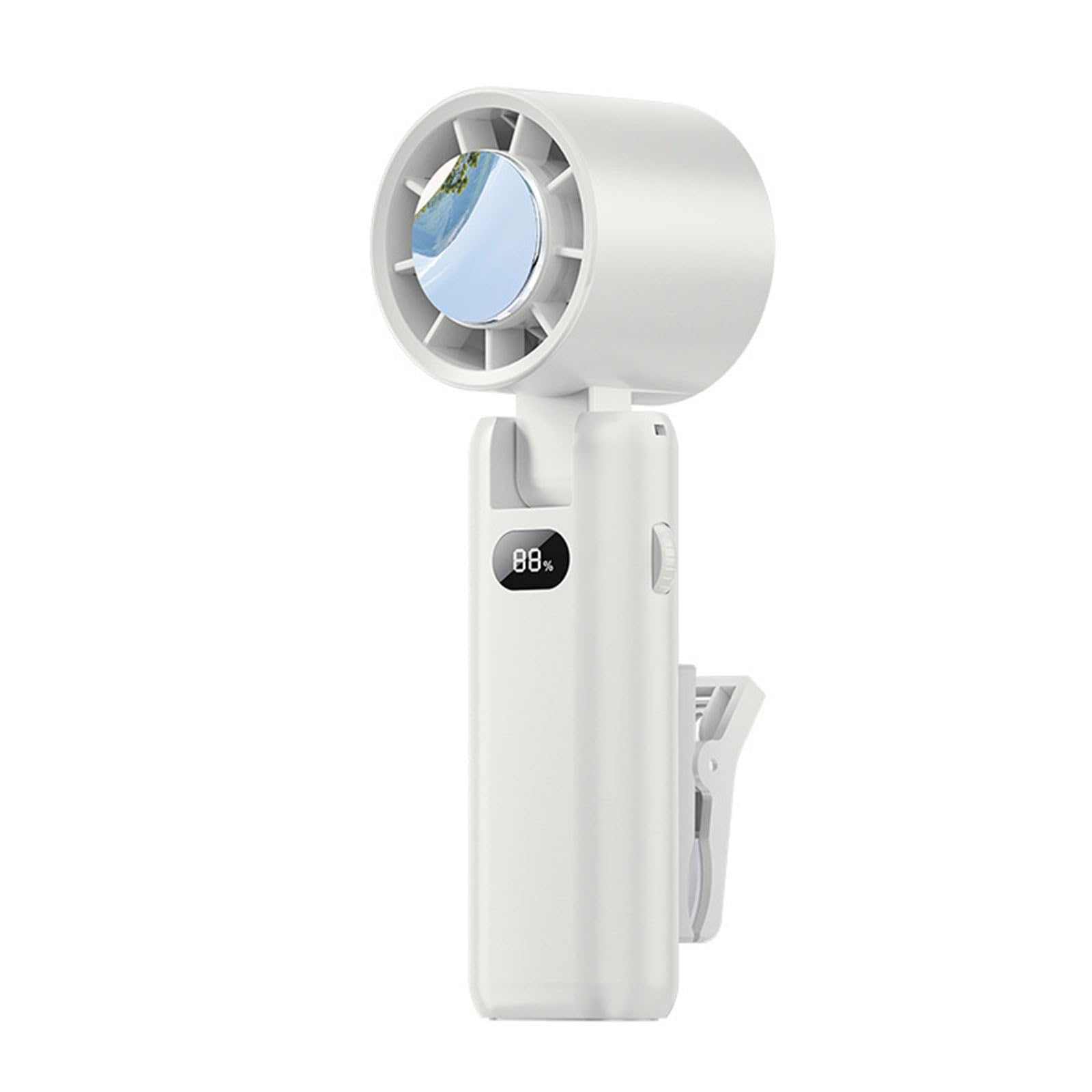 kokdid Portable Handheld Fan Rechargeable High Speed with Digital Display Folding Desktop Fan