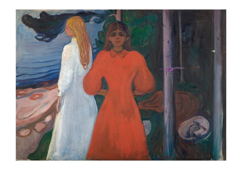 Poster encadré Edvard Munch Rouge et blanc mat taille M décoration murale