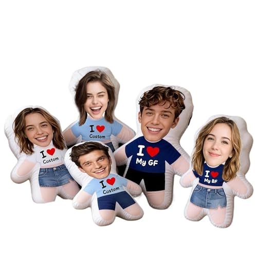 Noonedibs Personalised Photo Gift Funny Face Pillow - Unique Photo