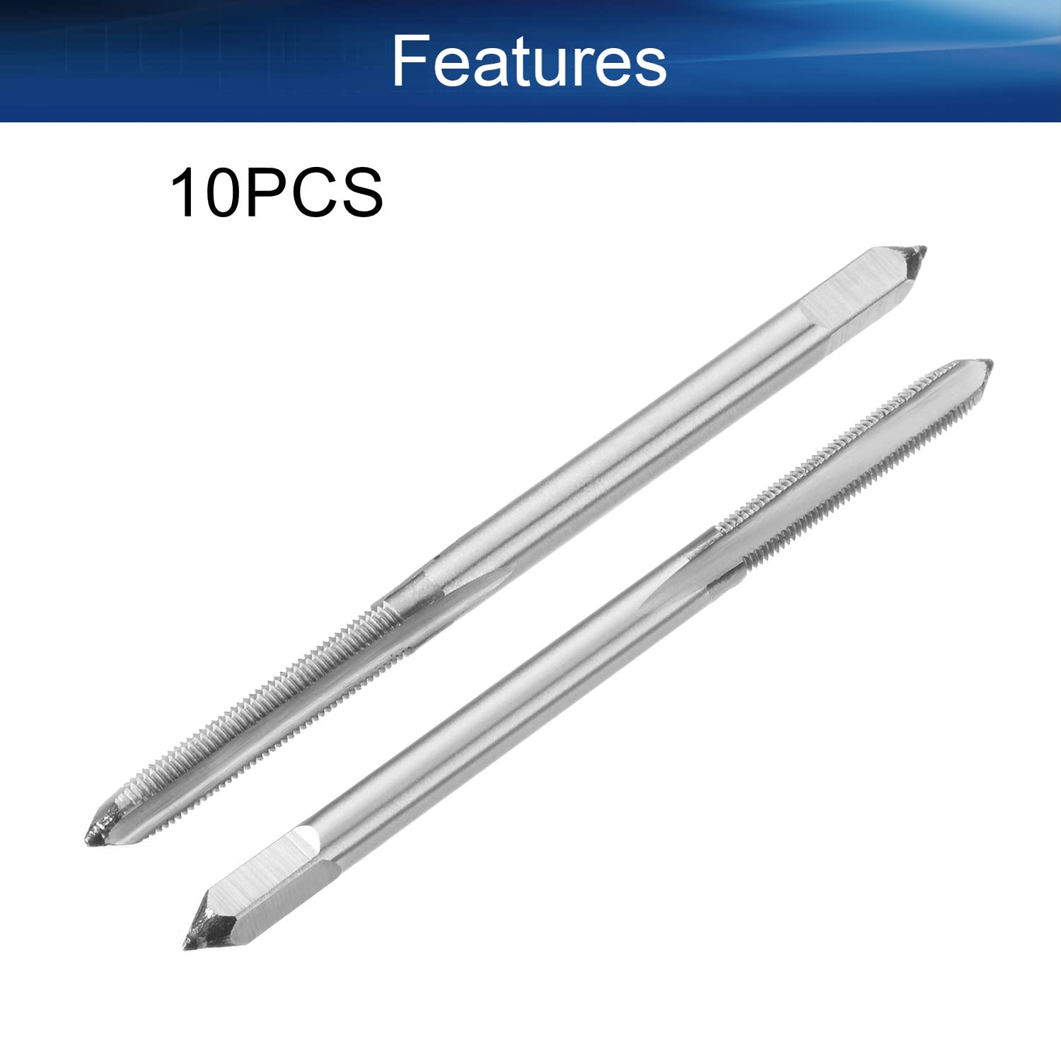 Auniwaig Machine Taps Spiral Flute Tap Uncoated HSS for Tthreading Machine and Electric Drills M3x0.35 Thread 10PCS