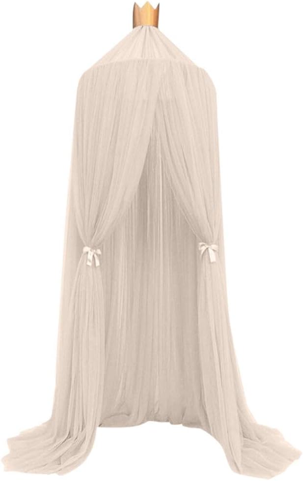 WSH-WENZHANG, Kids Baby Bedroom Mosquito Net Canopy Bedcover Girls Room Fairy Curtain Bedding Dome Tent Room Decor 3 Door Canopy Netting (Color : Khaki)