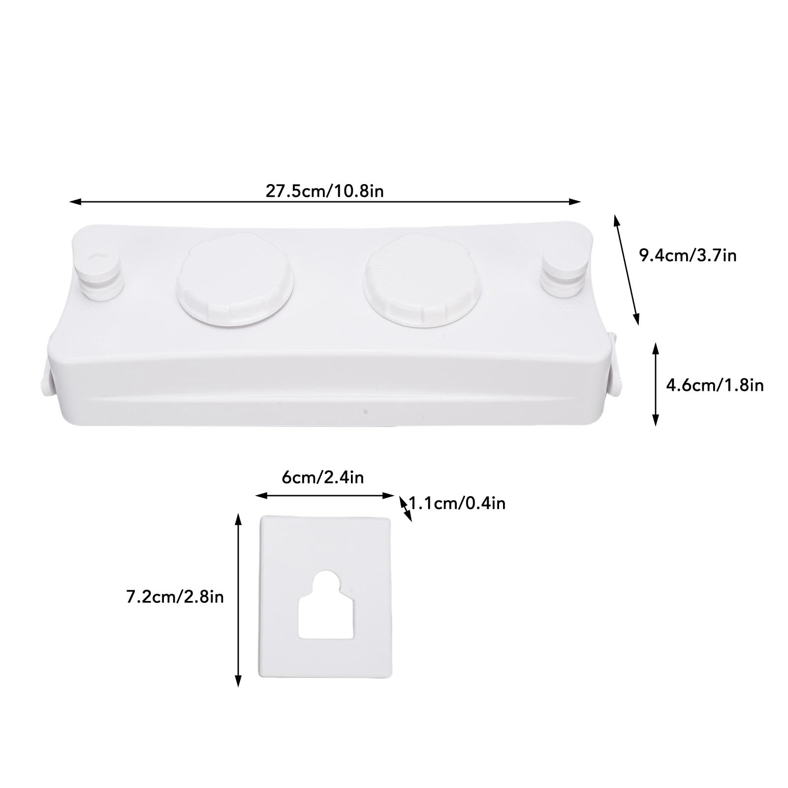 Fockety Tendedero retráctil de Acero Inoxidable 304 para Interiores, de Pared, 27 x 9,4 x 4,6 cm, Resistente al Viento, con Doble Cuerda, para balcón y baño, fácil de Instalar (White)