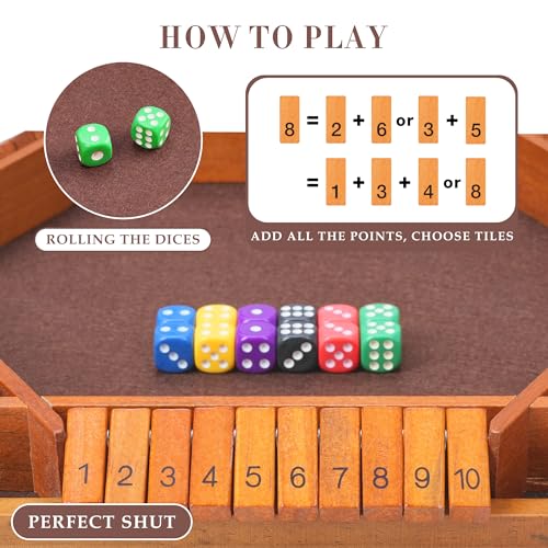 Juego Shut The Box de Mesa de Madera Vintage miniatura 4