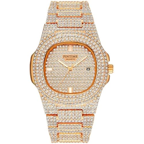 Gosasa Luxury Unisex Crystal Diamond Watches Big Face Women's Men's Watch