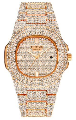 Luxury Unisex Watch Crystal Diamond Watches Big Face Women's Men's Quartz Watch Gold Color Silver Color Rose Gold Color Stainless Steel Wrist Watch