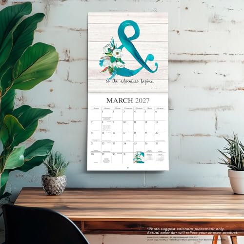 Love the Journey | 2027 12 x 24 Inch (Hanging) Monthly Square Wall Calendar | Featuring the Artwork of Jo Moulton | Plastic-Free | Hopper Studios | Stationery Design Photography – vue 5