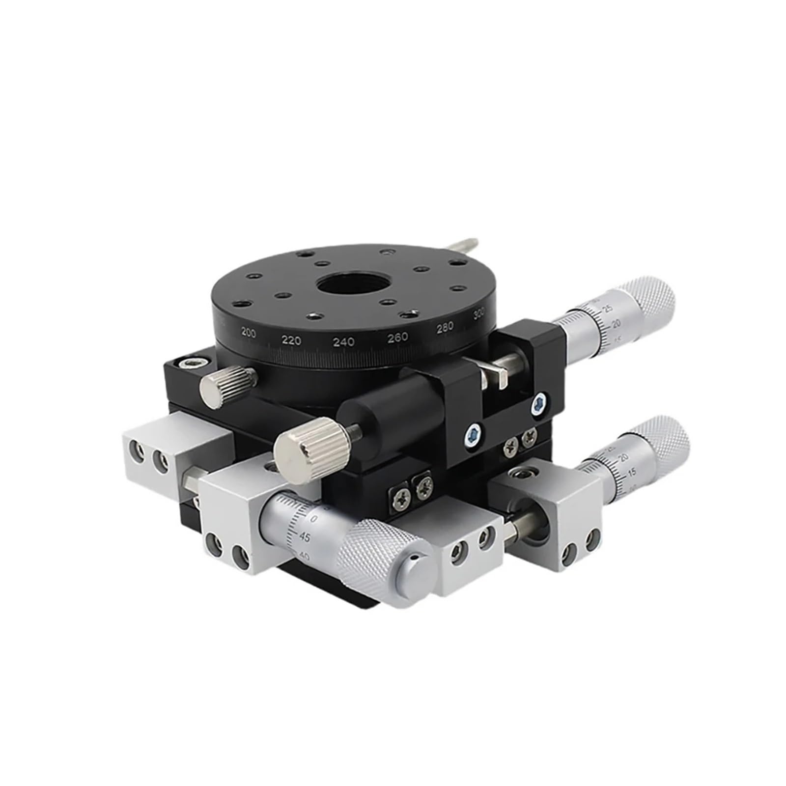 IGNVXMGKP XYR Axis 60mm Micrometer Manual Trimming Platform Translation Table and Rotary Table Cross Rail LSP60-LM