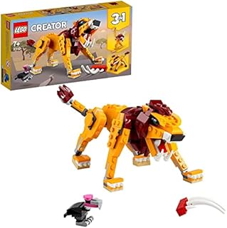 LEGO 31112 Creator 3 in 1 Wild Lion, Ostrich and Warthog Posable Animal Figures, Building Toys, Gifts for 7 Plus Year Old Boys & Girls