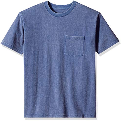 Brixton Men's Basic Short Sleeve Standard Fit Pocket Tee, deep Blue, XS