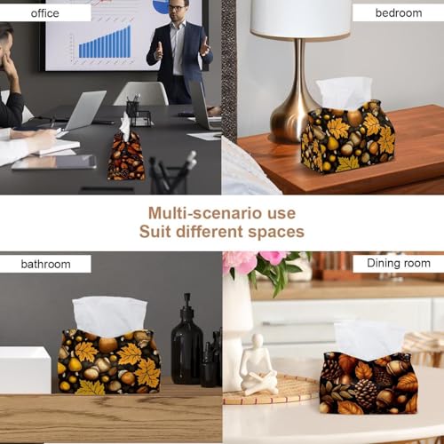 Support de boîte à mouchoirs en cuir et déco de maison