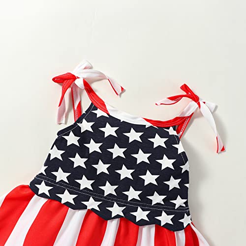 Lyqtloml Toddler Kids Baby Girls 4Th Of July Outfit American Flag Dress Summer Girls 4Th Of July Dress Clothes Patriotic Stars Striped Straps Outfit Princess Beach Sundress #TOP1
