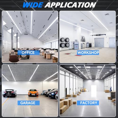 Image of SHOPLED 8FT Shop Light 100W 15000LM 6500K | 12-Pack Linkable V-Shape Led Shop Light | Plug & Play T8 Tube Lights for Garage, Warehouse, Basement | Ultra Bright Energy-Saving Commercial Lighting ETL