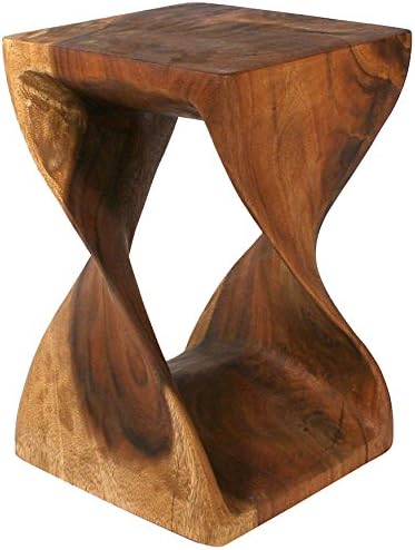 Twist Stool, 12 by 20-Inch, Walnut