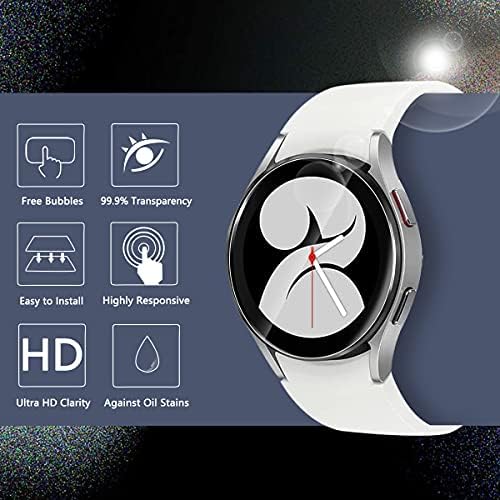 NEWZEROL 4 Packs Compatible for Samsung Galaxy Watch 5/4 (40MM Version) Tempered Glass Screen Protector High Resolution Tempered Glass Screen Protector Bubble Free Protective Film - Transparent