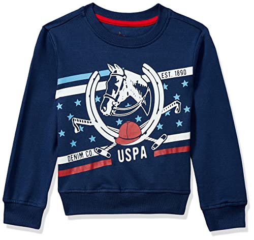 Image of U.S. Polo Assn. Kids Baby Boys Cotton Turtle Neck Sweatshirt (UKSWSON000912T Me. Orange 12T)