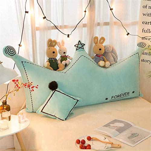 Crown Mesita de Noche Respaldo Grande Cabecera tapizada Respaldo de Lectura Cabecera Simple Posicionamiento Soporte Almohada Sofá extraíble Almohada Cojín de la cabecera de la Cama K-180x80 (7