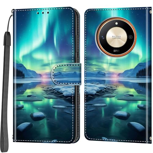 SRISHP Cover per Honor Magic 6 Lite 5G, Magnetica Cover a Libro con Slot per Schede, Custodia in PU Pelle Portafoglio per Honor Magic 6 Lite 5G, Gris
