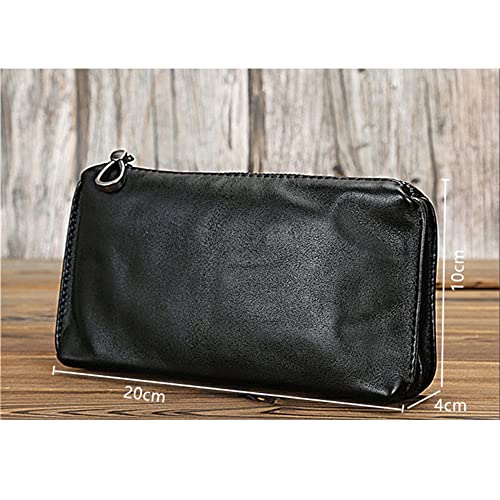 Men's Soft Leather Clutch Long Wallet Fashion Casual Business Phone Bag，A-10 * 4 * 20cm4