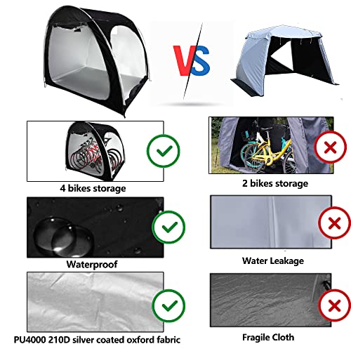 Roadnado Bike Shed 4-5 Bikes Lightweight Waterproof Bike Storage Shed Portable Bike Tent Cover With Window For Bike Lawn Mower Motorcycle Storage Sheds Outdoor #TOP5