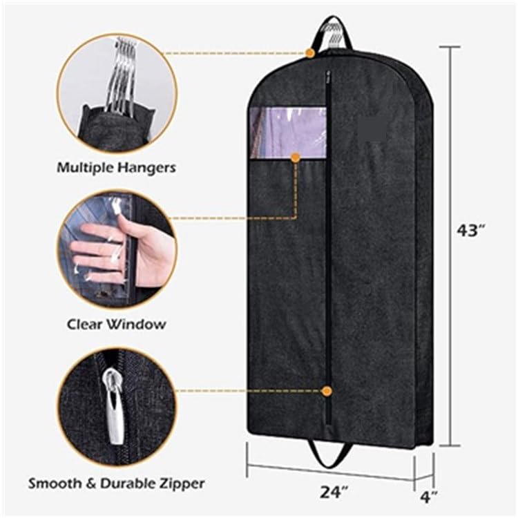 IRYZE Garment Bag for Travel, 3 Pack Garment Bags For Travel Hanging Garment Bag With Clear Window Foldable Suit Luggage Bag (Color : Black, Size : 3 pack)2