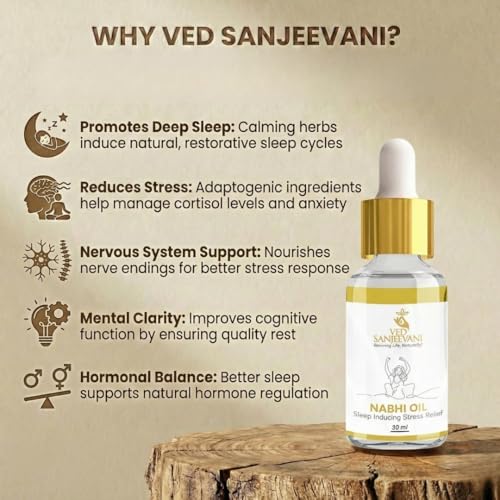 Image of Ved Sanjeevani, Sleep-Inducing Stress Relief Nabhi Oil | For Relaxation & Sleep Quality | With Herbal Aromatherapy (Pack of 2)