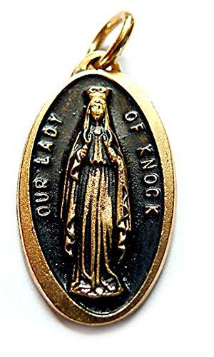 Pendentif Our Lady of Knock Germanenschmuck médaille dorée catholique irlandaise