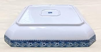 Amazon.co.jp: 前畑陶器 庫山窯 染付山水絵 角大皿 盛皿 直径26センチ