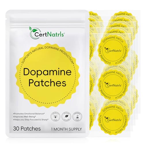 Dopamine Patches, 30 Vegan Mood Support Patches to Promote Emotional