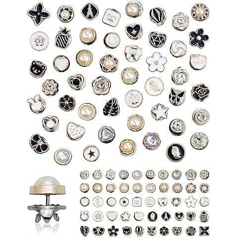 YETOOME 100 Pcs Women Shirt Brooch Pins, Mini Cover Up Enamel Safety Lapel Pins Buttons Sweater Shawl Clips for Crafts Wedding Dress DIY Project (50 Style) Cover