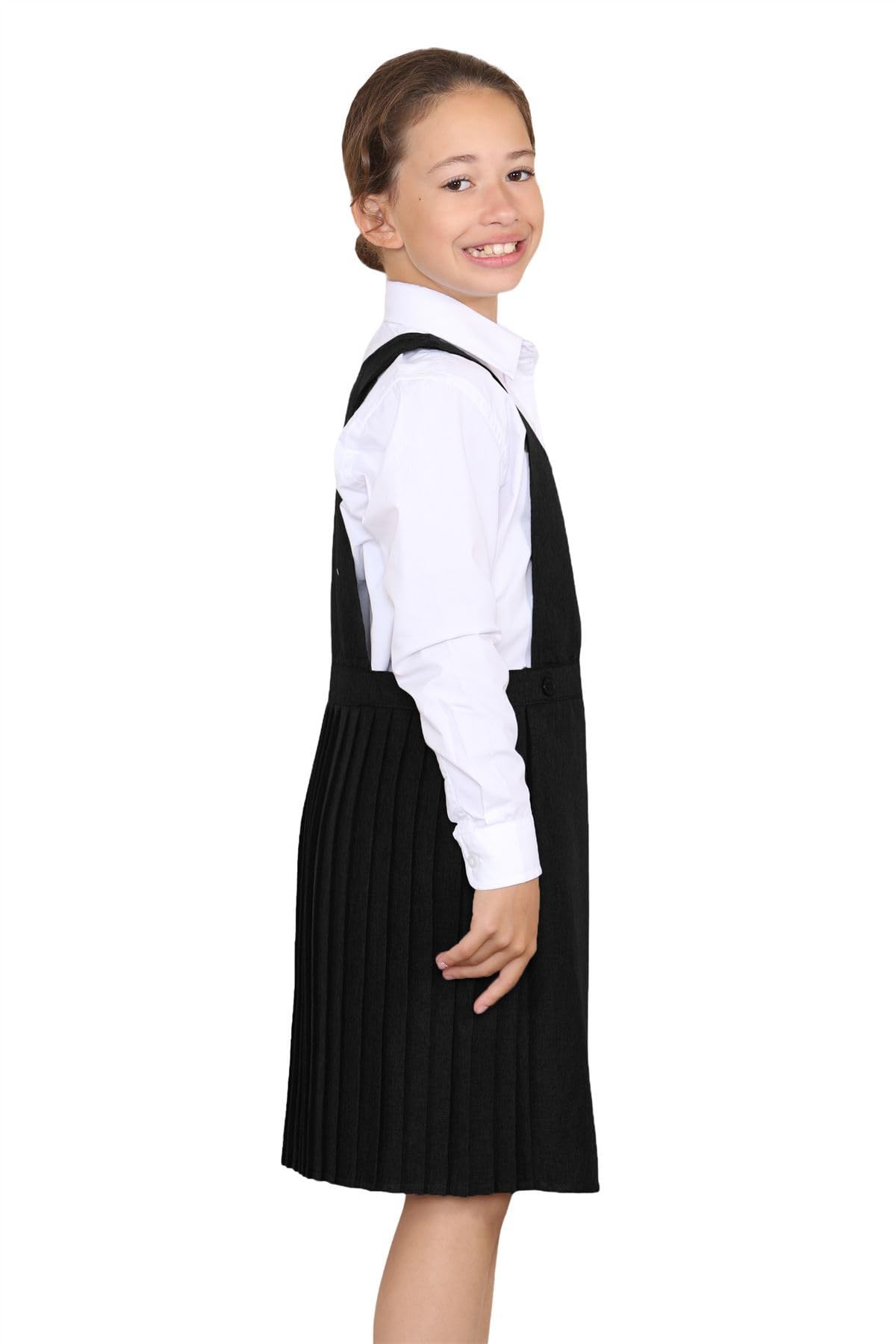 Vestido de uniforme escolar sin mangas plisado para niñas