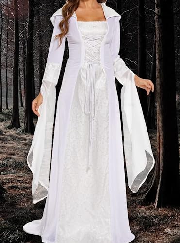 Gothic kleding dames veterjurk met capuchon, vintage