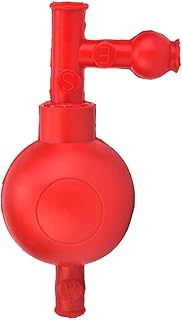 Rubber Pipette Filler 3 Valves Lab Rubber Suction Bulb Safety Quantitative Pipette Filler for Agricultural Chemical Laboratories(Red)