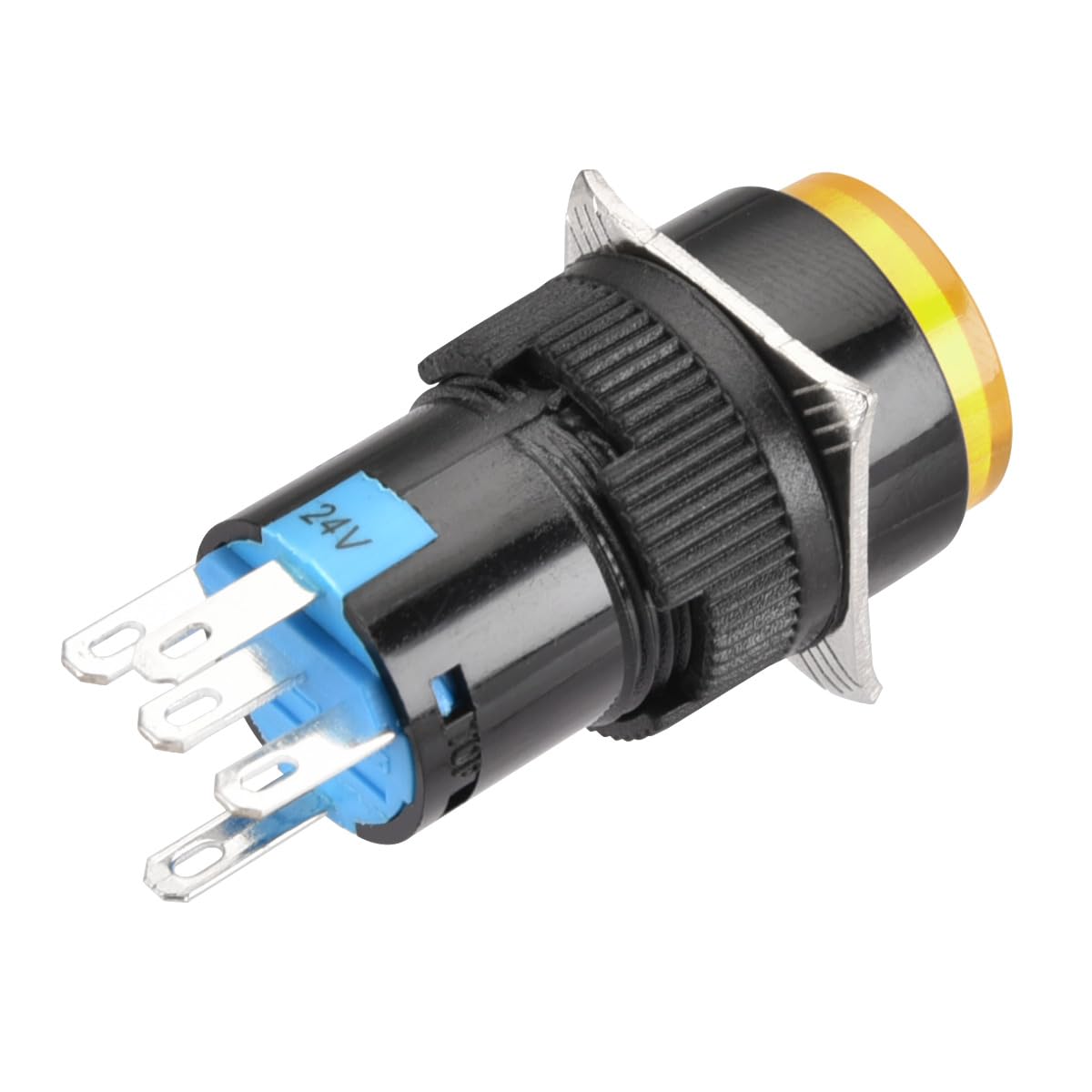 Interruttore Scatto Heschen 16mm - 1NO+1NC 24V LED Blu, Confezione 5 Pezzi, Per Quadri Elettrici - Foto 5