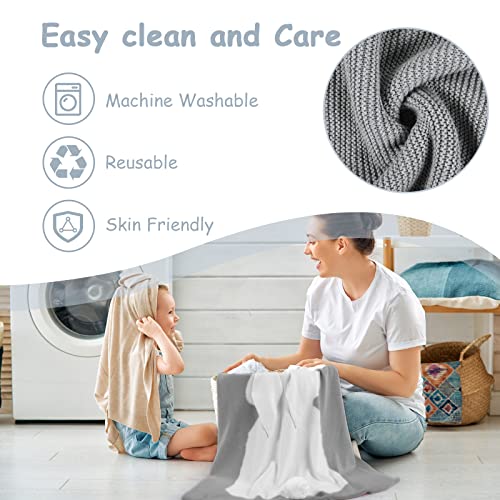 Yoofoss Baby Blankets - 100% Cotton Knit Receiving Blanket 30" X 40", 3D Bunny Blanket For Easter Gift, Breathable Cozy Unisex Swaddle Blanket For Newborns, Infants, Toddler, Boys And Girls, Grey #TOP5