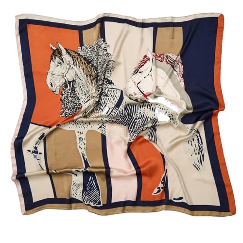 Alexis Leroy 35 * 35 Inch Women's Elegant Large Square Scarf Silk-Like Satin Head Wrap Neck Scarf2