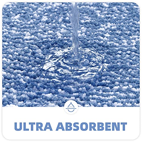 Color G Bathroom Rug Mat, Ultra Soft And Water Absorbent Bath Rug, Bath Carpet, Machine Wash/Dry, For Tub, Shower, And Bath Room (16"X24",Blue And White) #TOP1