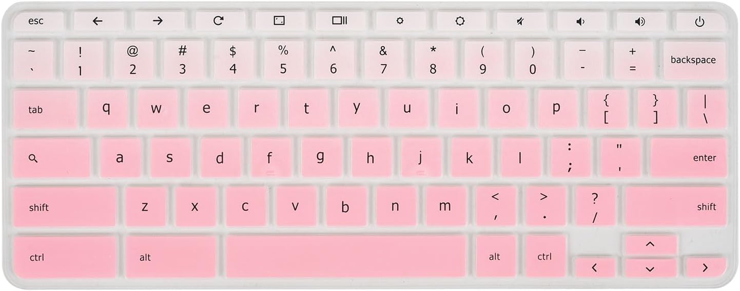 Keyboard Cover for Acer Chromebook Spin 11 311 C733 CP311 511 512/Chromebook 11 CB3-131 CB3-132 CB5-132T/Chromebook Spin CP713 CB5-312T/Acer Chromebook 14 15 inch -Gradual Pink