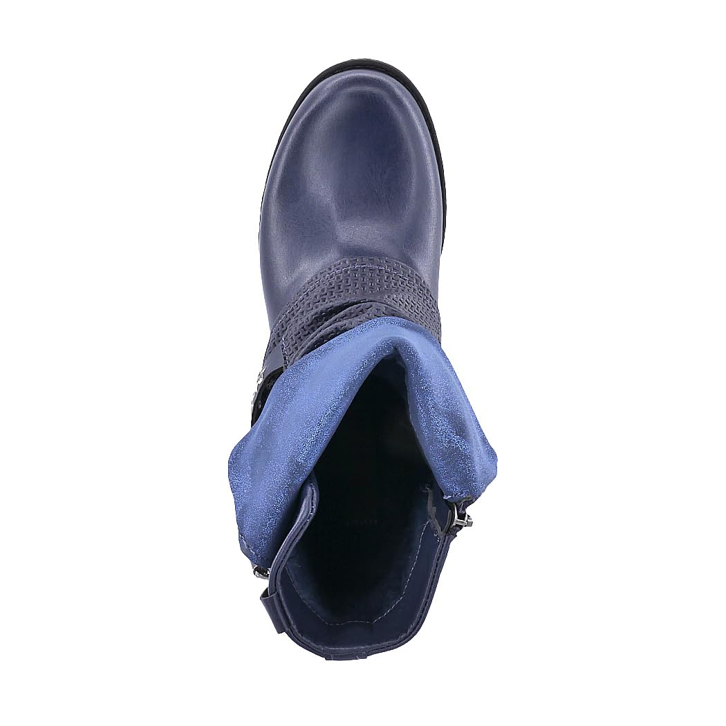 Elara Botines Mujer Botas de Estilo Motero Remaches Chunkyrayan
