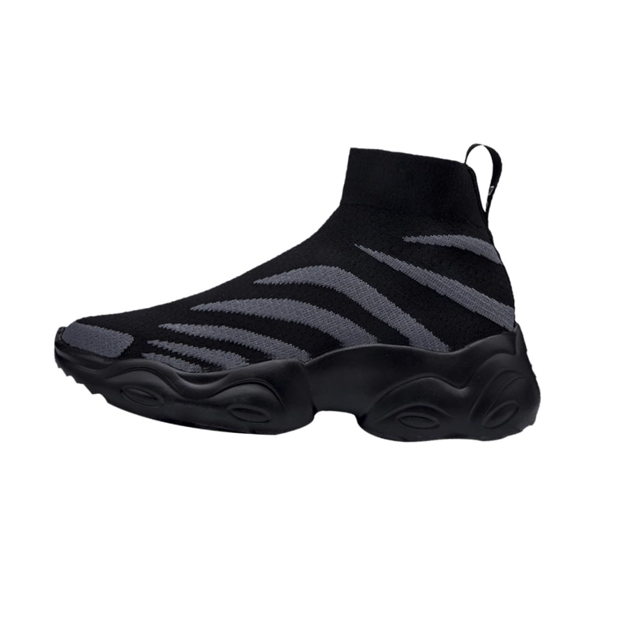 Sneakers Alte da Uomo Nere, Scarpe Sportive in Maglia | 1 Paio, Suola Eva Antiscivolo, Stile Semplice e Confortevole per Outdoor e Sport