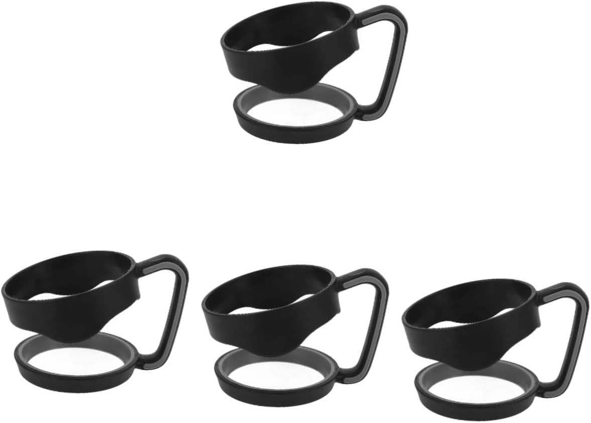 4pcs Cup Handle Tumbler Grip for Travel Mug Design for Easy Use Cars Sleek Black and Gray Fit for Yeti Insulated Drinkware
