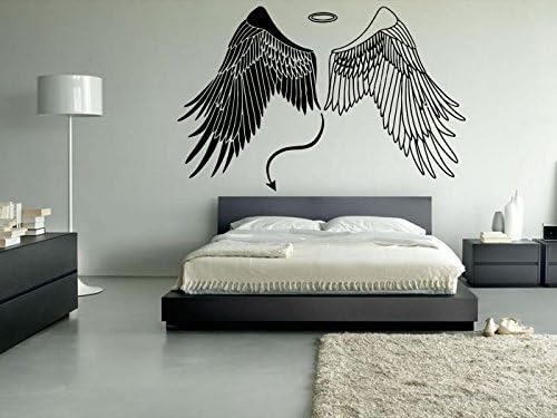 Wall Vinyl Sticker Decals Mural Room Design Pattern Art Angel Devil Wings Tail mi588