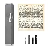 SURI Mezuzah Cases - Contemporary Messianic Mezuzah Shin in Silver - 4" Small Mezuzzah Judaica Gifts
