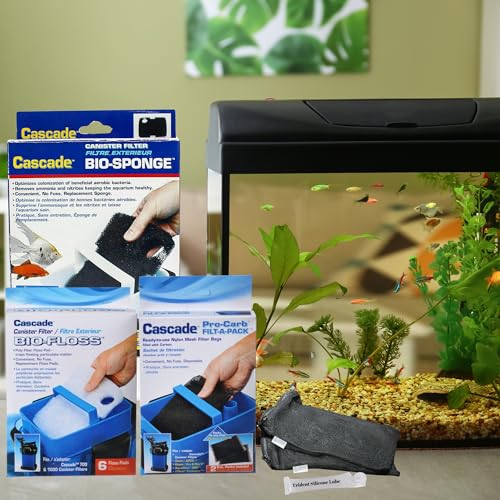 Image of Penn-Plax Cascade 700 /1000 Canister Maintenance & Replacement Filter Media Kit, including Trident Mesh Bags(Penn-Plax Poly Fiber Bio-Floss Pads, Bio Sponge, Media Bags filled with carbon)
