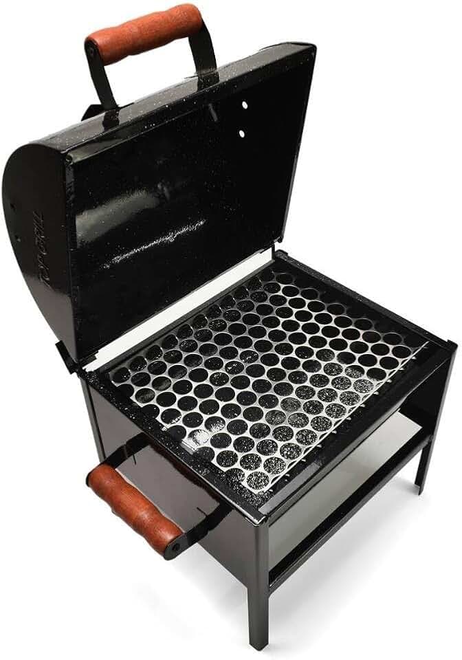 Churrasqueira Portátil a Bafo Tampa Compacta & Material Resistente para Pescaria, Viagens, Camping Amantes do Exterior